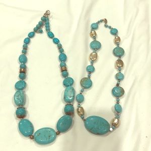 Turquoise and sterling silver necklace.